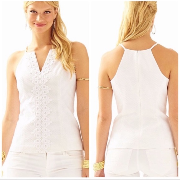 EUC Lilly Pulitzer Magnolia Top in white, size 00 - Picture 3 of 6